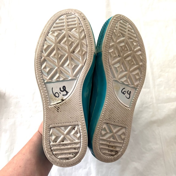 L'ATISTE Hanna Slip On Sneakers Loafers Blue Cream Scallop trim SZ 5 WORN 1X - Picture 9 of 14